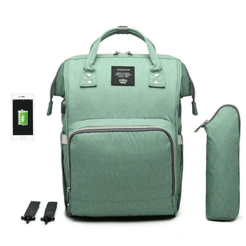 Bolsa Mochila Maternidade LeQueen – Praticidade, Estilo e Conexão USB para o Dia a Dia com o Bebê