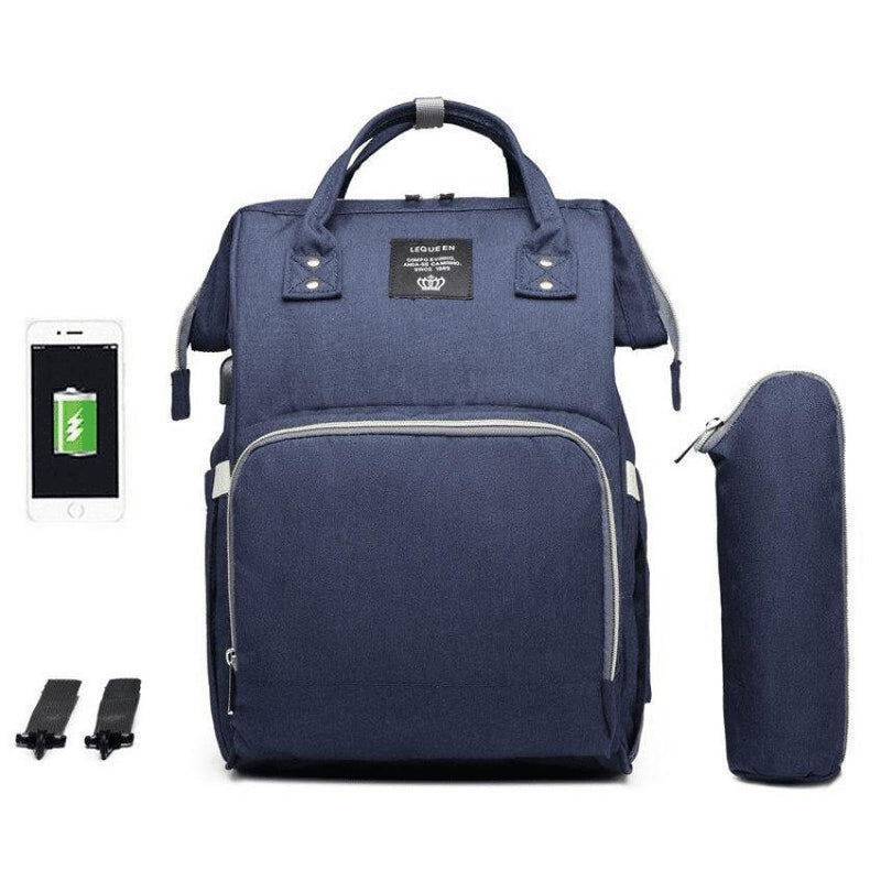 Bolsa Mochila Maternidade LeQueen – Praticidade, Estilo e Conexão USB para o Dia a Dia com o Bebê